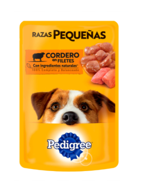 BOLSA DE COMIDA P/PERRO RAZA PEQUEÑA CORDERO PEDIGREE