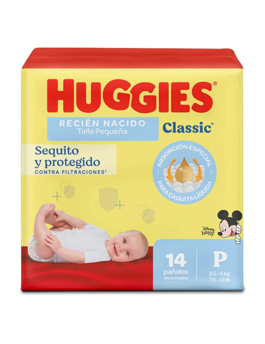 PAÑALES HUGGIES CLASIC P/1 14UNI