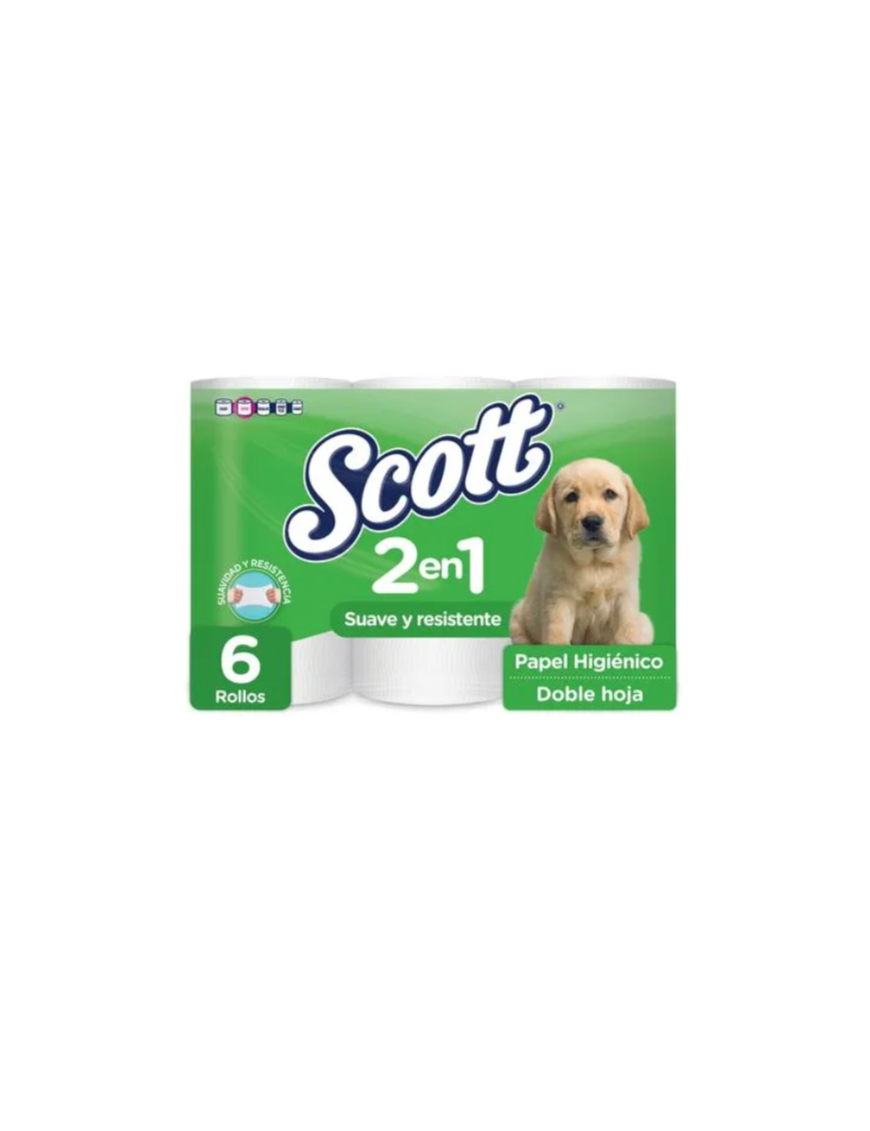 PAPEL HIGIENICO SCOTT 2EN1 6ROLLOS