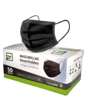 CAJA DE MASCARILLA  NEGRA 50 UNI