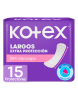 KOTEX PROTECTORES LARGOS 15UN