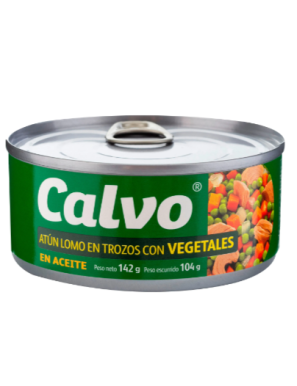 ATUN CALVO LOMO EN TROZOS CON VEGETALES 142G