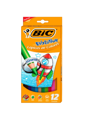 COLORES BIC EVOLUTION 12 UNIDADES