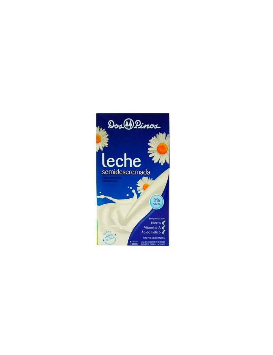 LECHE SEMIDESCREMADA 2% GRASA 1L