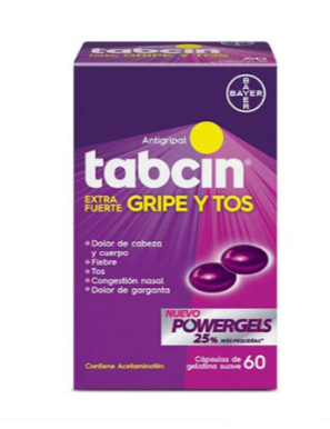 TABCIN GRIPRE Y TOS GEL CAPS