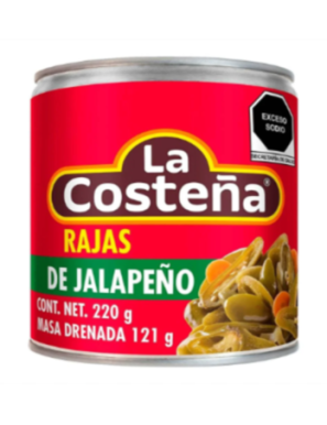 RAJAS DE JALAPEÑO 220G LA COSTEÑA