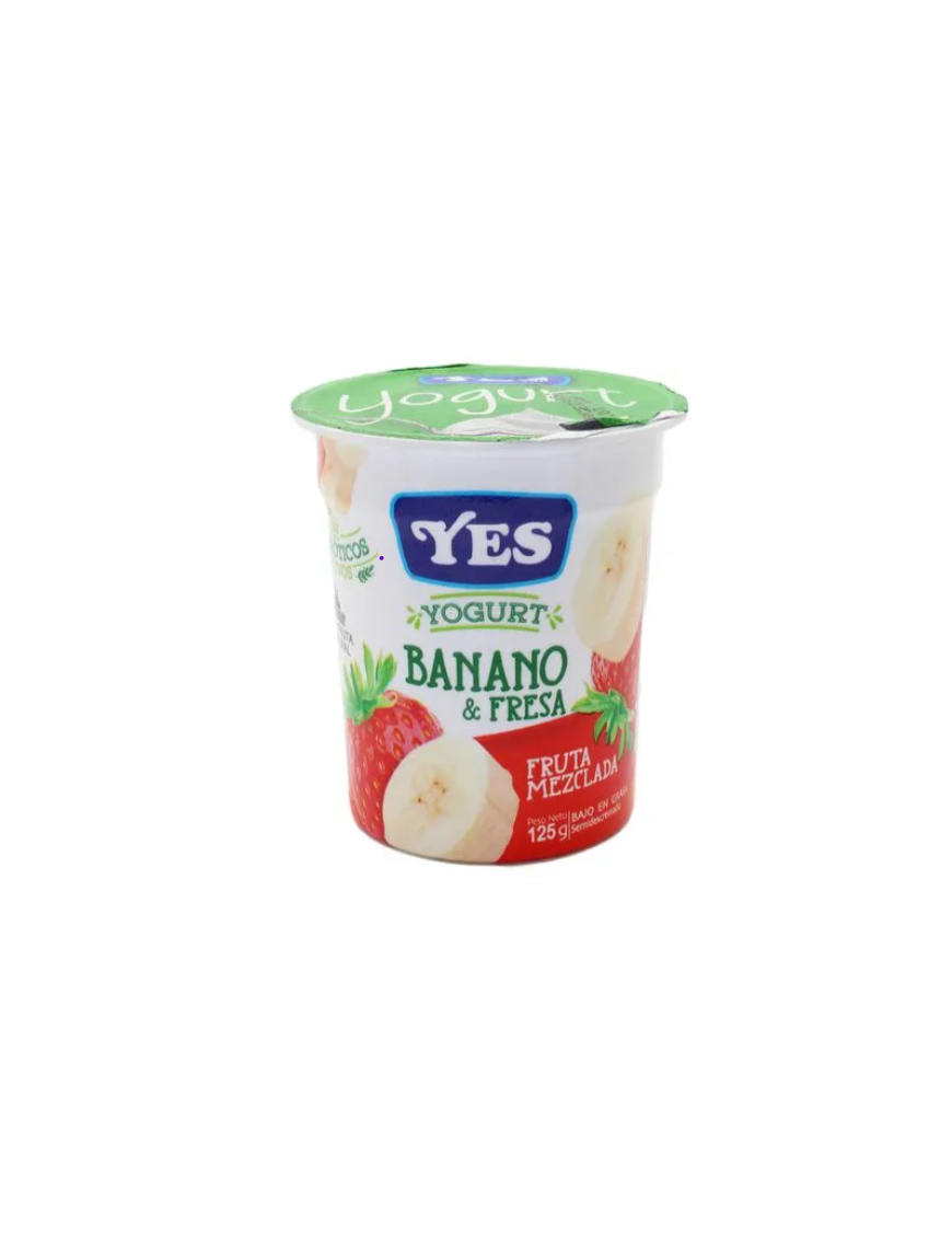 VASO YOGURT YES FRESA BANANO 125G