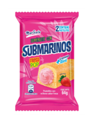 SUBMARINOS FRESA 2UNIDS 64G