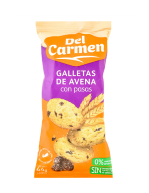 GALLETAS DE AVENA CON PASAS  44G