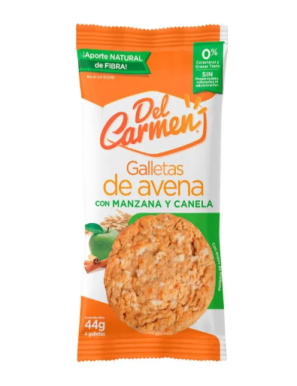 GALLETAS DE AVENA MANZANA Y CANELA 44G