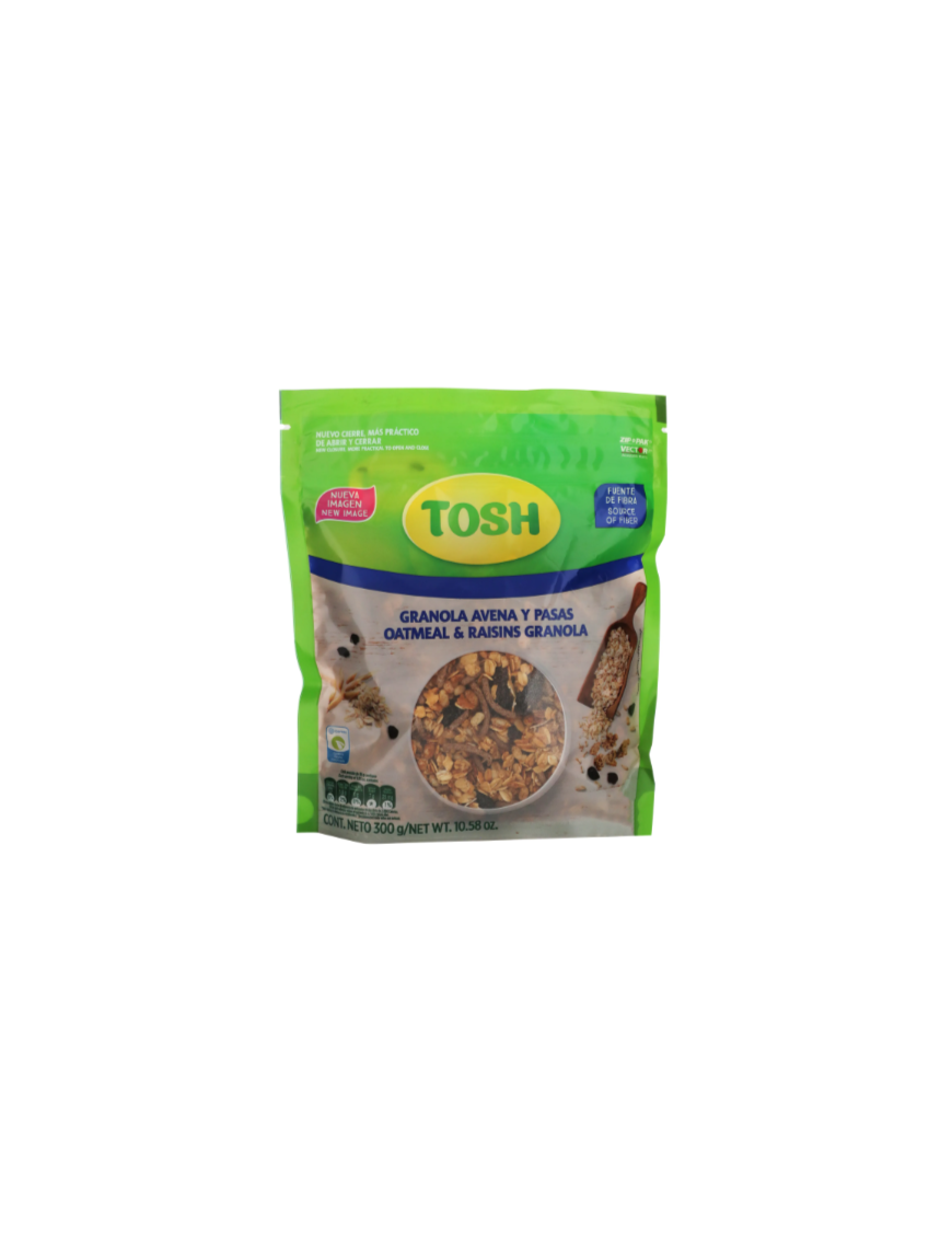 GRANOLA TOSH AVENA Y PASAS 300G