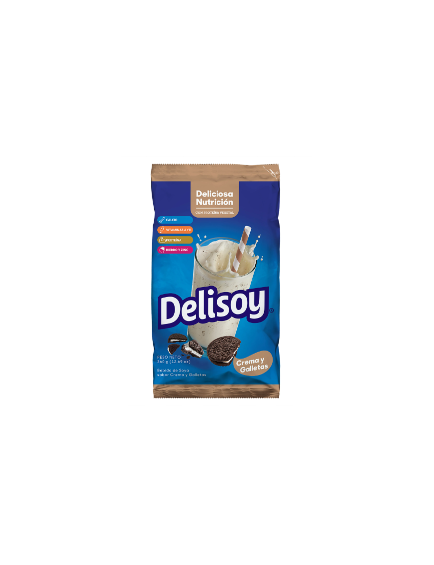 LECHE DE SOYA DELISOY CON CREMA DE GALLETA 360G